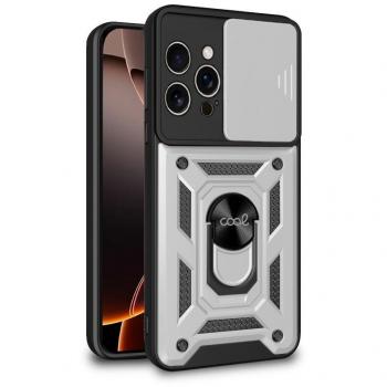 Étui rigide argenté pour iPhone 16 Pro Max