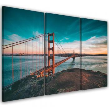 Toile décorative Golden Gate Bridge San Francisco en trois parties