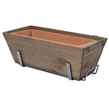 Jardín Balconera de Madera con Interior de PVC y Soporte Metálico
