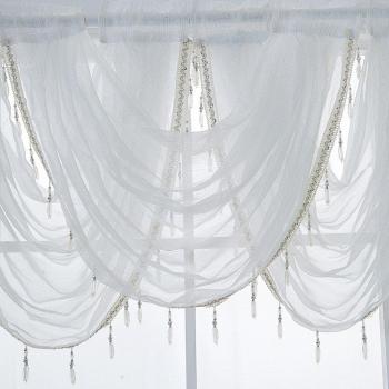 Glittering Silver Line Balloon Drapes for Living Rooms and Bedrooms