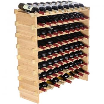 MOPHORN Vevor: Botellero Modular de Bambú 72 Capacidad