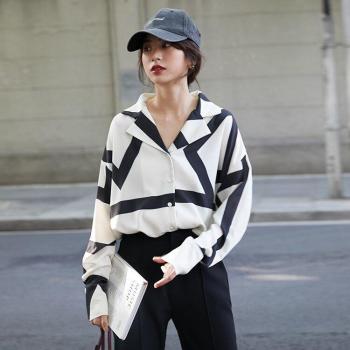 Camisa casual de gasa para mujer con manga larga y estilo coreano