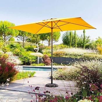 Sombrilla recta rectangular loompa amarillo mostaza - 3 x 2 m