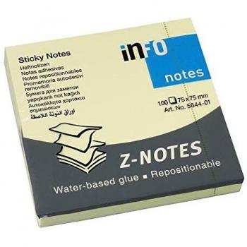 Notas adhesivas Zig-Zag 76 x 76 mm, color amarillo