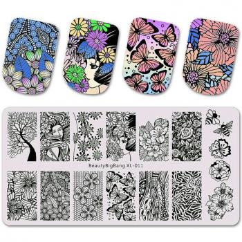 Beautybigbang Nail Art Stamping Plate Stainless Steel