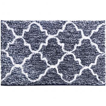 Tapis de bain marocain en microfibre absorbant 50x80cm - Gris marine