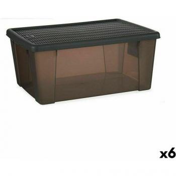 Ensemble de Boîtes de Rangement Stefanplast 15L Gris - 6 pièces