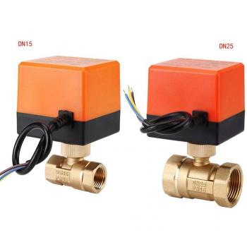 AC 220V DN15 DN25 Brass Motorized Electric Ball Valve