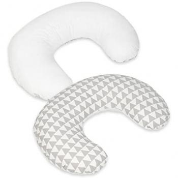 Coussin Appui-Tête Géométrique Blanc et Gris