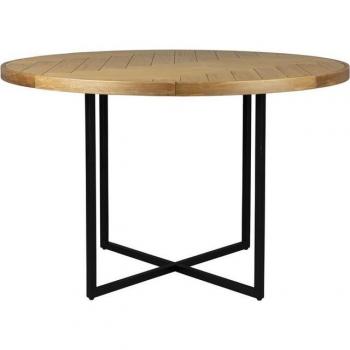 Mesa Redonda de Comedor Dutchbone en Madera Clara y Estructura de Acero Negro