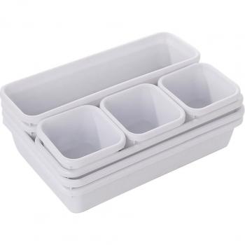 8‑Pack Storage Organizer Box – Drawer Makeup Brush Holder & Jewelry Cover