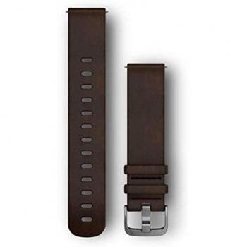 Garmin Genuine Leather Quick Change Bracelet, Dark Brown, Size L