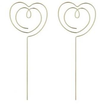 Topper Cuore Oro Partydeco 12x4,5 cm – Set di 2
