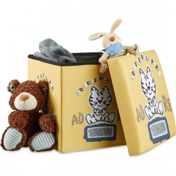 Foldable Toy Chest with Tiger Design