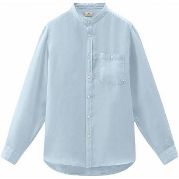 Woolrich Camicia Lino Regular Fit Blu