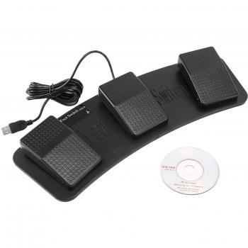 Pédale USB FS3-P pour Clavier et Souris PC - Plastique Noir