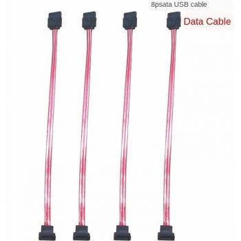Anpwoo 8P SATA Datakabel, Transparant Rood, Speciale Interne Draad voor Beveiligingsmonitoring