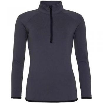 AWDis Cool Women’s Half Zip Girlie Sweat Top (UK Size 14) – Dark Blue/White
