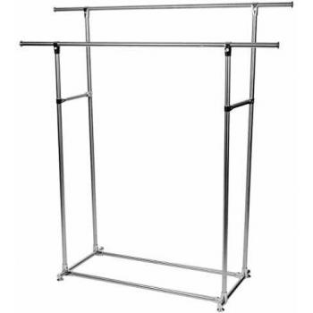 Perel Metal Clothing Rack - 2 Bars - 75kg Capacity - 145x50x155cm