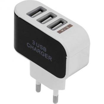 Travel‑Power‑Hub 4 V / 2 A USB Adapter mit EU‑Stecker, 100‑240 V, 3‑USB‑Ports
