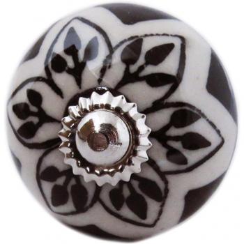 Boutone Boho Ceramico Argento e Nero A3135