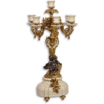 Casa Padrino Barock Kerzenständer „Weiß & Gold – Klassik“