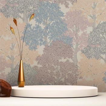 Papier peint Forêt Enrico M1-No.1443 Bleu Intissé