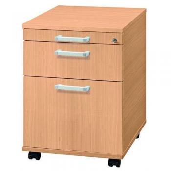 Mcbuero.de Rollcontainer 58cm 1 Schub 1 Hängeregistratur Schloss Chrom