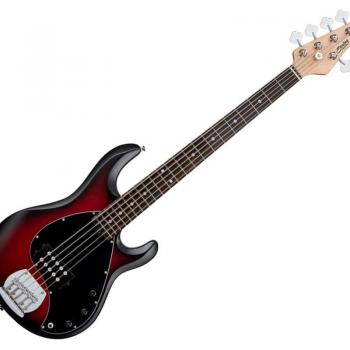 Sterling By Musicman SUB StingRay RAY5 Ruby Red Burst Satin