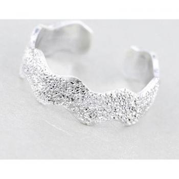 925 Sterling Silver Simple Wave Toe Ring for Women