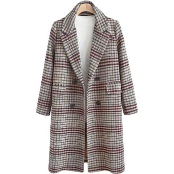 Plus Size Long Woolen Coat for Women
