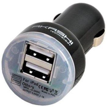 Câble allume-cigare AKASHI ALT 2 Dual USB Car Charge