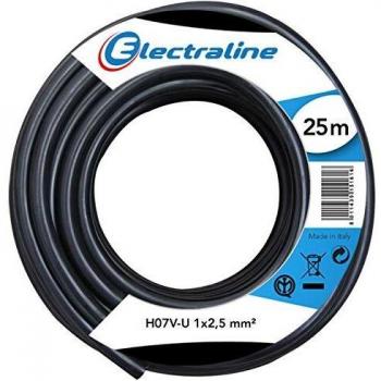 Câble d’installation H07V-U noir 25 m 2.5mm² avec isolant en PVC