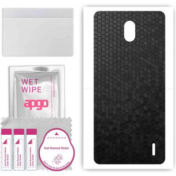 Apgo Nokia 1 Plus Phone Back Cover Skin in Black Honeycomb Pattern