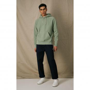 Grün minimalistischer Reverse Weave Kapuzenpulli