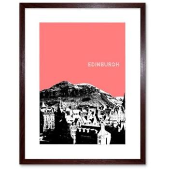 Scottish Highland Panorama: Arthurs Seat Wall Art, Brown Coral Frame – 7 x 9