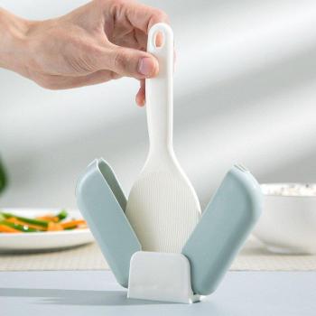Standable Rice Spoon with Auto‑Open Dust Cover