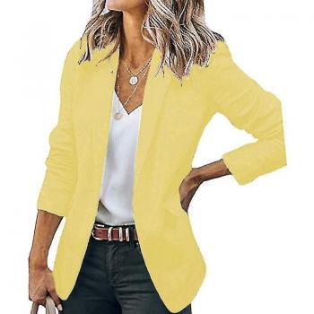 Blazer Casual Cardigan Mujer Amarillo