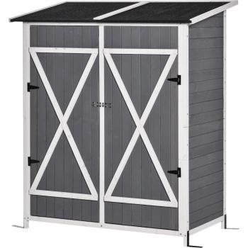 Casetta da Giardino con Finestra e Doppia Porta, in Alluminio e PP, 122x149x192 cm, Grigio