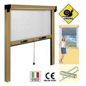 ZANZARIERA IRS AVVOLGIBILE VERTICALE BRONZO CON RALLENTAMENTO 100x160 cm
