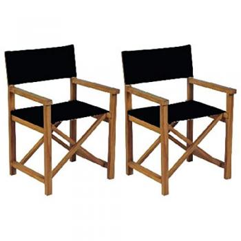 Coppia sedie regista in legno nere 2pz 58x50xh84,5cm