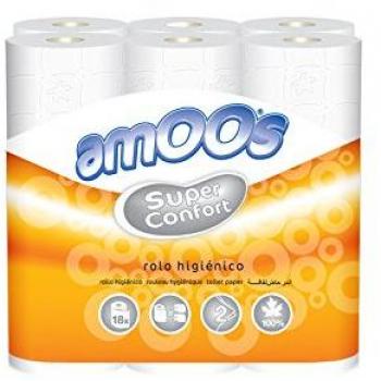 Papel Higiênico Amoos 30m - Pacote com 18 Rolos
