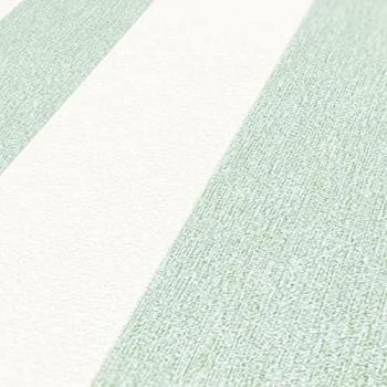 Papier Peint Élégant à Rayures Verticales Vert et Blanc