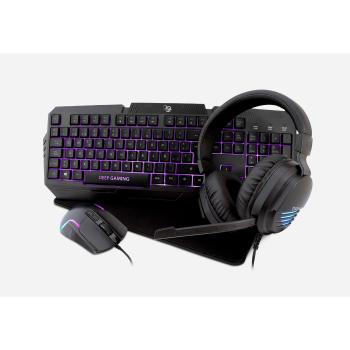 Deep Gaming X-wing 2 Combo Gaming 4 En 1 Auriculares LED + Teclado + Ratón RGB + Alfombrilla