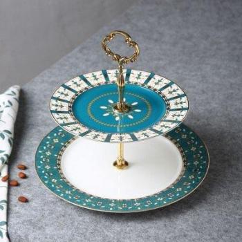EECAMAIL cadre doré des années, porcelaine, assiette à fruits