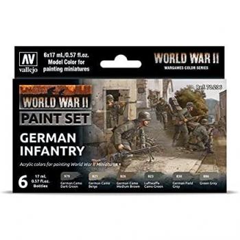 AV Vallejo Model Paint Color Set - WWII German Infantry Vallejo VAL70206