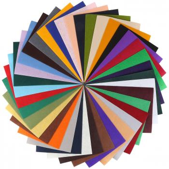 MVPOWER Feltro in Fogli,42 Pezzi Fogli Feltro Colorato Fogli in Feltro e Pannolenci per Cucire Mestieri Stoffa di Cucito Bricolage Tessuto Patchwork