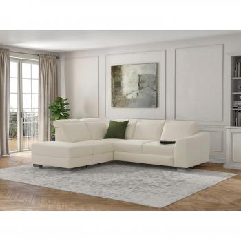 Sit&More Ecksofa Dundee L‑Form – Federkern, beiges Creme, ohne Bettfunktion, 263 × 86 × 219 cm