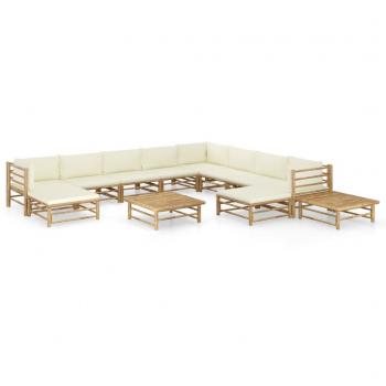 Set Jardín Bamboo White Cream 12 Piezas