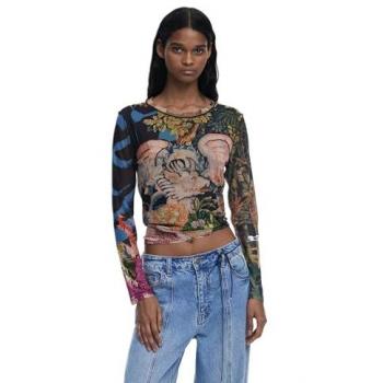 Desigual T-Shirt Femminile 'Mr. Christian Lacroix' Verde Scuro XS